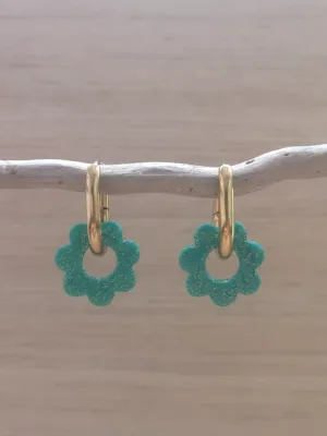 Fleurs Turquoises Brillantes